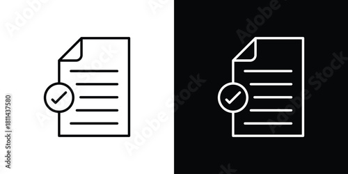 Accept document icons symbols. Collection of simple black icons