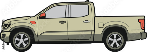 Illustration of a modern pickup truck in side view