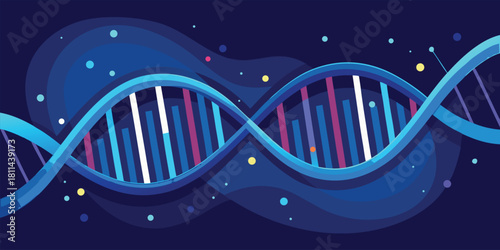 DNA Double Helix Structure Science Biology Innovation with vector illustration