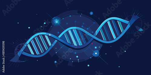 Futuristic DNA Genetic Technology Helix Science Innovation Research Isolated background