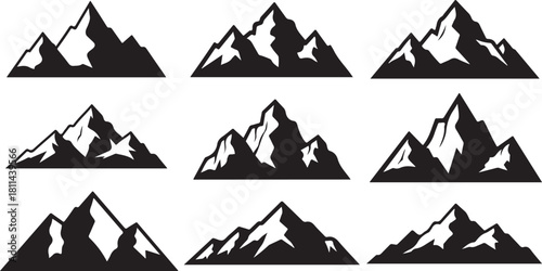 Majestic Mountain Silhouette Vector Collection

High Peak Black Mountain Outline Set

Adventure Landscape Mountain Silhouette Bundle
