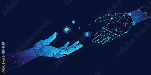 AI Digital Data Exchange Connection Future Technology with vector illustration