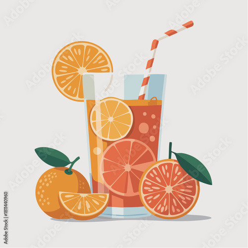 Refreshing Citrus Drink with Oranges and Grapefruits.