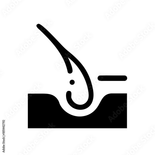 Hair follicle icon isolated on for medical and beauty