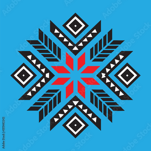 Abstract Symmetrical Ethnic Pattern Logo