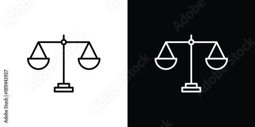 Balance scale icons symbols. Collection of simple black icons