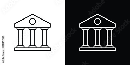 Bank icons symbols. Collection of simple black icons
