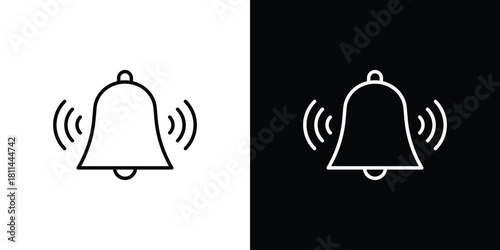 Bell ring icons symbols. Collection of simple black icons