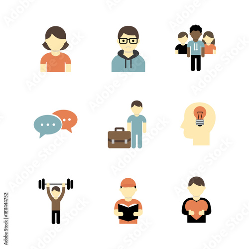 set of flat people icons and lifestyle avatars vector illustration