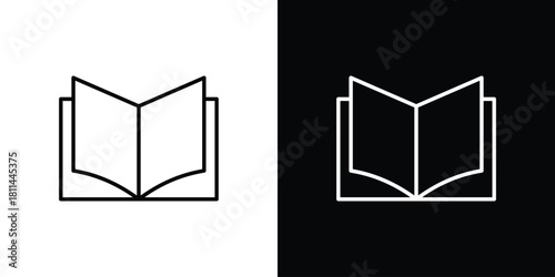 Book icons symbols. Collection of simple black icons