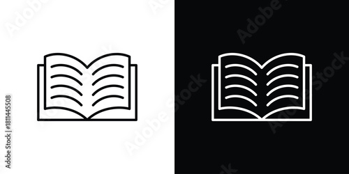Book icons symbols. Collection of simple black icons