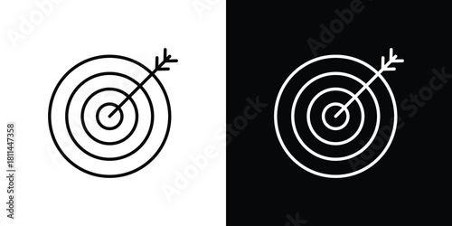 Bullseye icons symbols. Collection of simple black icons