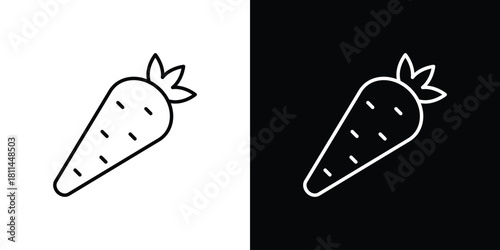 Carrot icons symbols. Collection of simple black icons