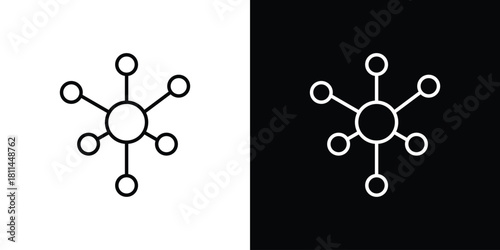 Chart connected icons symbols. Collection of simple black icons