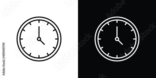 Clock icons symbols. Collection of simple black icons