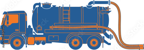 Septic tank truck vector illustration for waste management services
