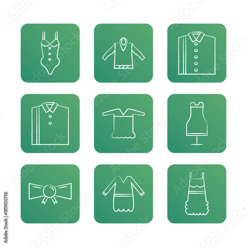 Fashion icon set collection. Vector icon illustration