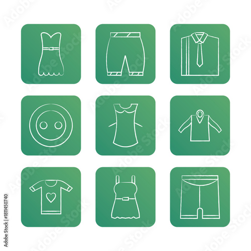 Fashion icon set collection. Vector icon illustration