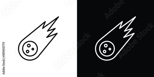 Comet icons symbols. Collection of simple black icons