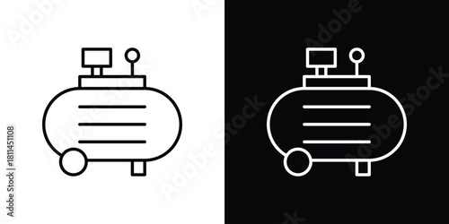 Compressor icons symbols. Collection of simple black icons
