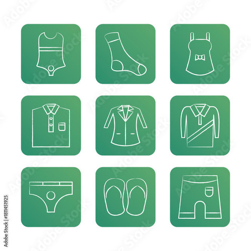 Fashion icon set collection. Vector icon illustration