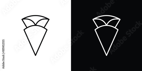 Crepe icons symbols. Collection of simple black icons