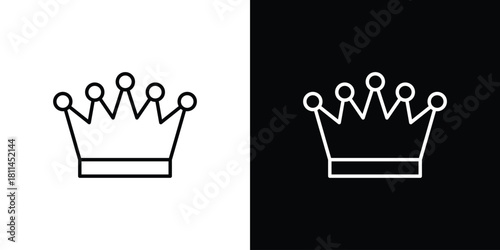 Crown icons symbols. Collection of simple black icons