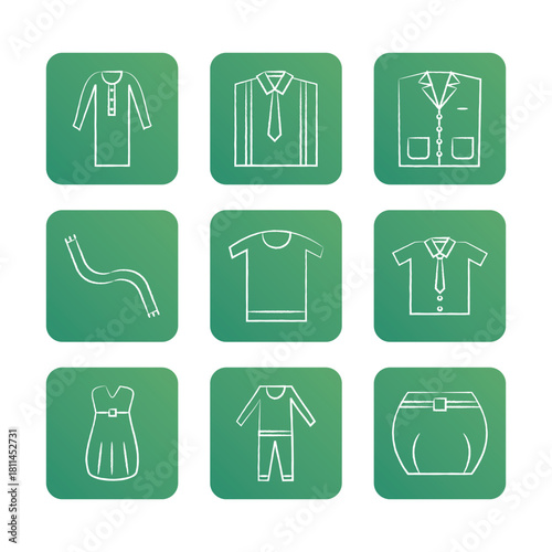 Fashion icon set collection. Vector icon illustration
