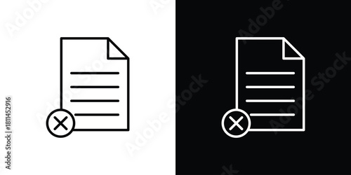 Delete Document icons symbols. Collection of simple black icons