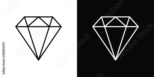Diamond icons symbols. Collection of simple black icons