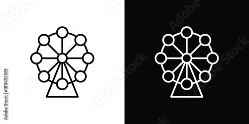Ferris wheel icons symbols. Collection of simple black icons