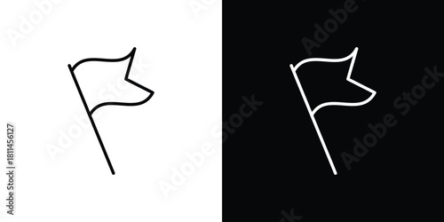 Flag icons symbols. Collection of simple black icons