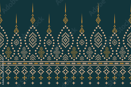 traditional ornamental motif design printed fabric material