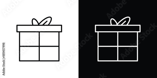 Gifts icons symbols. Collection of simple black icons