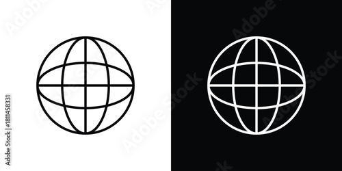 Globe icons symbols. Collection of simple black icons