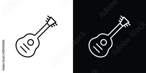 Guitar icons symbols. Collection of simple black icons