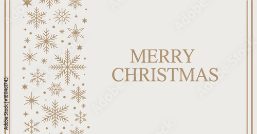 A beautifully designed Christmas greeting card features a modern minimalistic style with snowflakes and a warm greeting, perfect for conveying festive cheer and holiday spirit.