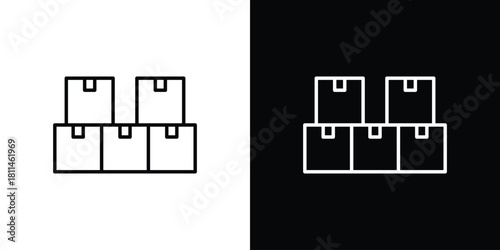Inventory icons symbols. Collection of simple black icons
