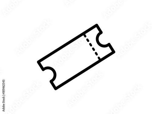 An illustrated ticket icon, perfect for event admissions or travel passes, designed in a minimalist style that captures simplicity and functionality, ideal for various uses.