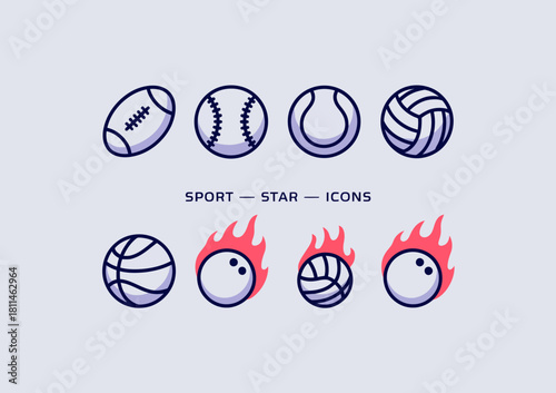This colorful graphic features a diverse set of sports icons, illustrating various balls, capturing the essence of competition, teamwork, and sporting fun.