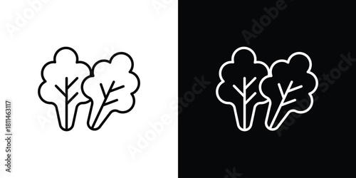 Lettuce icons symbols. Collection of simple black icons