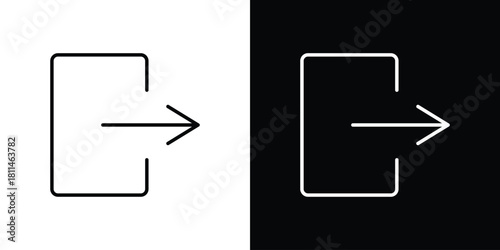 Log out icons symbols. Collection of simple black icons