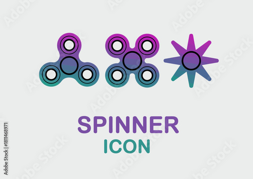 A collection of vividly designed spinner icons, showcasing dynamic colors and patterns, reflective of playfulness and fun, suitable for games or creative graphic applications.