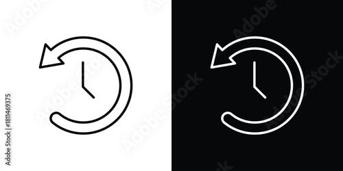 Past time icons symbols. Collection of simple black icons