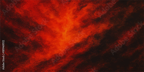 Abstract red background texture showing flame-like patterns in a dark sky with orange and red light, like a distant inferno or sunset explosion