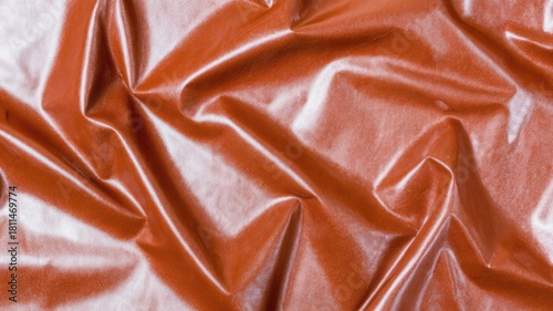 Glossy brown fabric with rich folds, soft highlights, and elegant draped texture