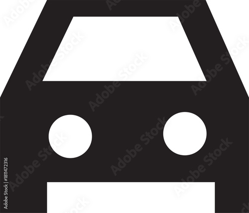 Simplified Car Symbol: A minimalist depiction of a car silhouette, perfect for representing transport and automotive concepts.