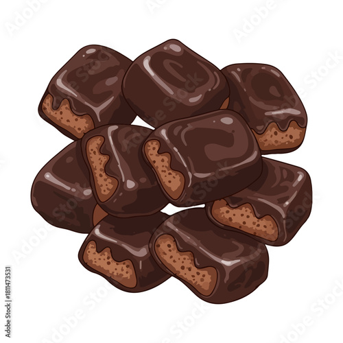 Mostaccioli Cookies Traditional Italian Christmas Treat Vector Illustration  

