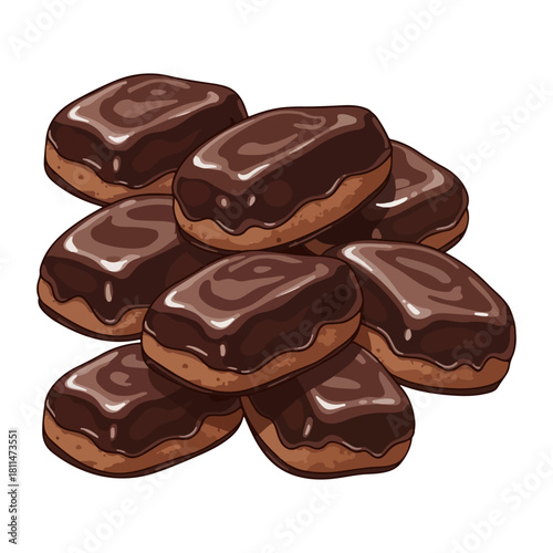 Mostaccioli Cookies Traditional Italian Christmas Treat Vector Illustration  

