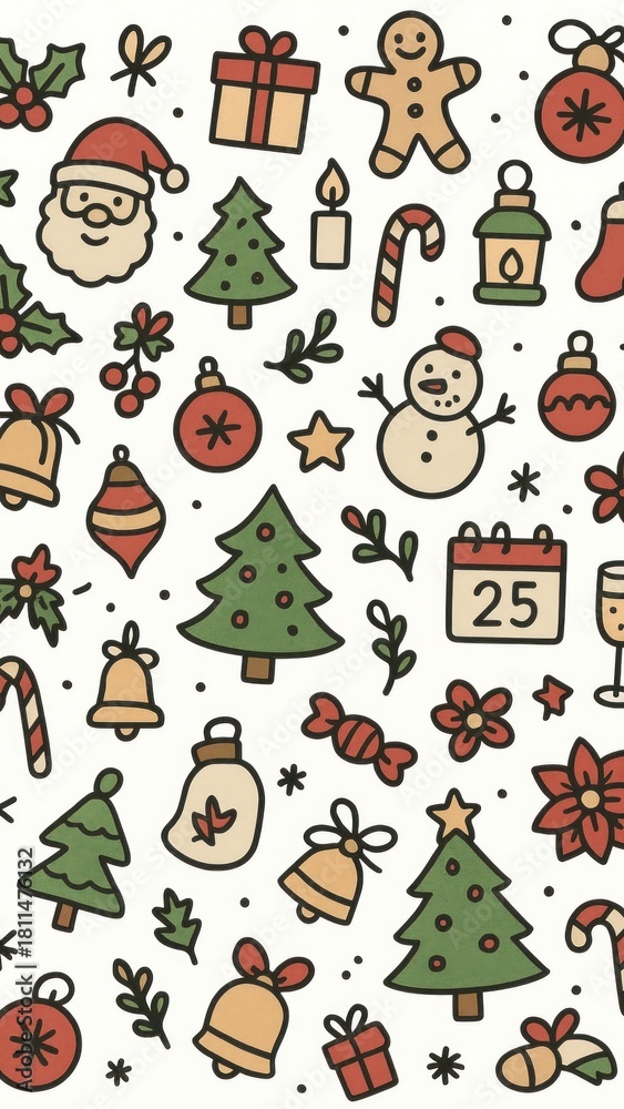 Fototapeta premium Festive holiday pattern mobile wallpaper
